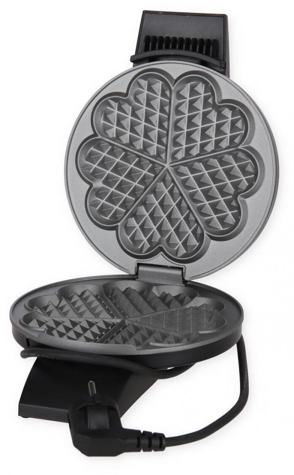 ARDEBO.de Cloer 1620 Waffelautomat, 930 W, Antihaftbeschichtung, stufenlos, schwarz