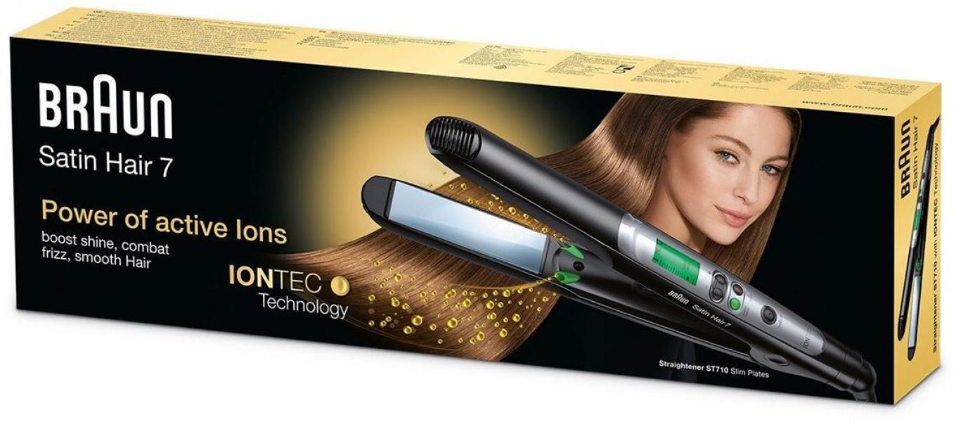 Braun ST710 Satin Hair 7 IONTEC Haarglätter, schwarz/silber