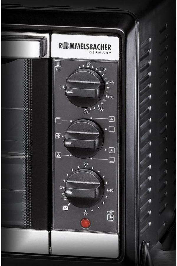 Rommelsbacher BG 1055/E Minibackofen, 1050W, 18l, Edelstahl/schwarz