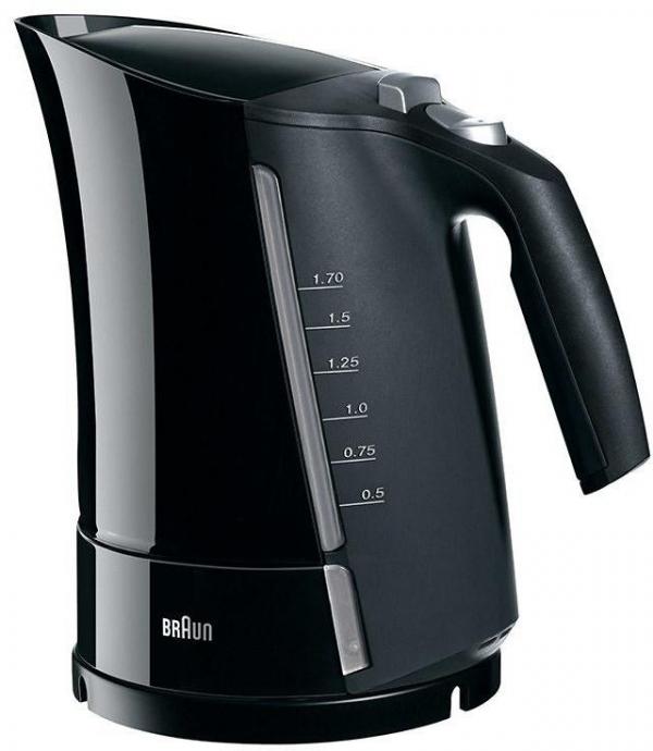 ARDEBO.de Braun WK500 AquaExpress Wasserkocher, 1,7l, 3000W, Schnellkochsystem, schwarz