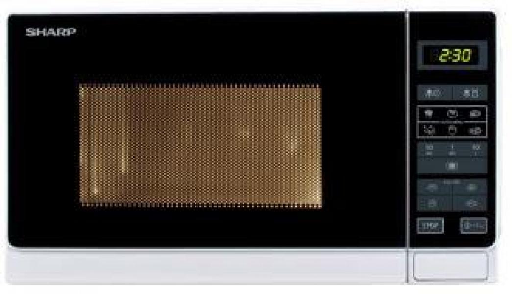 ARDEBO.de Sharp R-242 WW Solo-Kompakt-Mikrowellengerät, 800W, 20l, 11 Stufen, weiß
