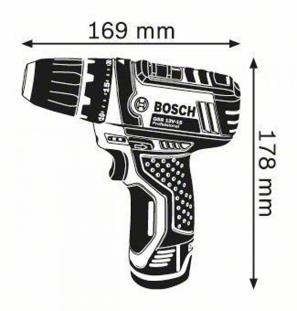 Bosch GSR 12V-15 Professional Akku-Bohrschrauber (0601868109), 2x Akku 2,0 Ah, 12 V, inkl. Ladegerät + L-Boxx