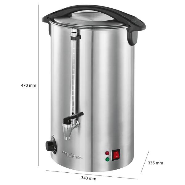ProfiCook PC-HGA 1111 Heißgetränkeautomat, 1500 W, 16l, stufenlose Temperaturregelung, Füllstandsanzeige, edelstahl