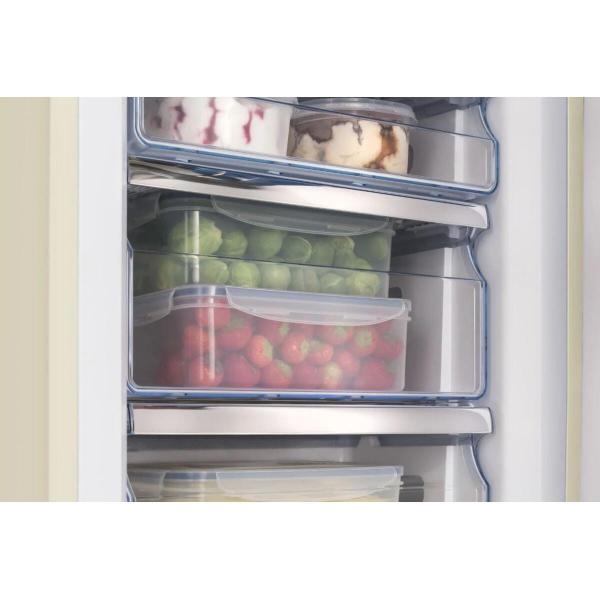 Amica KGCR 387 100 B Retro Kühl-Gefrierkombination, 55cm breit, 244 L, Automatische Abtauung, LED-Beleuchtung, Flaschengitter, beige