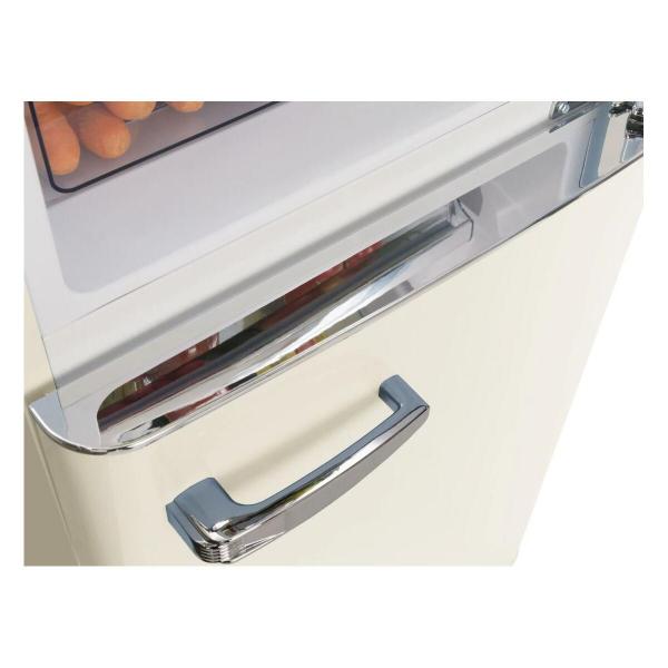 Amica KGCR 387 100 B Retro Kühl-Gefrierkombination, 55cm breit, 244 L, Automatische Abtauung, LED-Beleuchtung, Flaschengitter, beige
