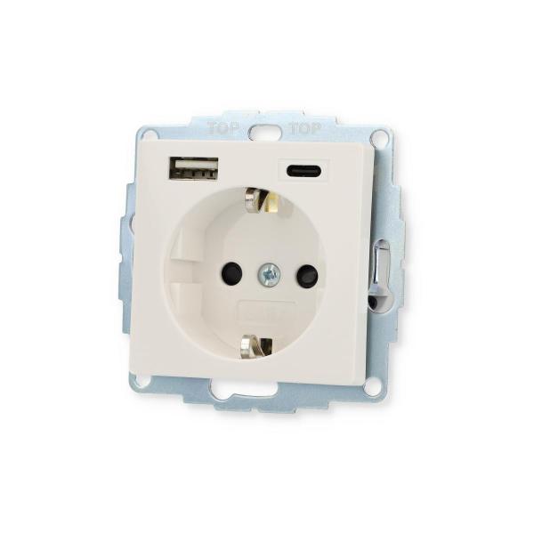 Gira 245903 SCHUKO-Steckdose 16 A 250 V~ mit Shutter und USB-Spannungsversorgung 2fach