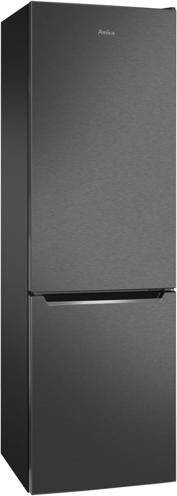 Amica KGCN 387 110 S Stand Kühl-Gefrierkombination, 54 cm breit, 170 cm hoch, 231 L, NoFrost, 0°C Freshzone, Air System, Superkühlen, Edelstahloptik schwarz