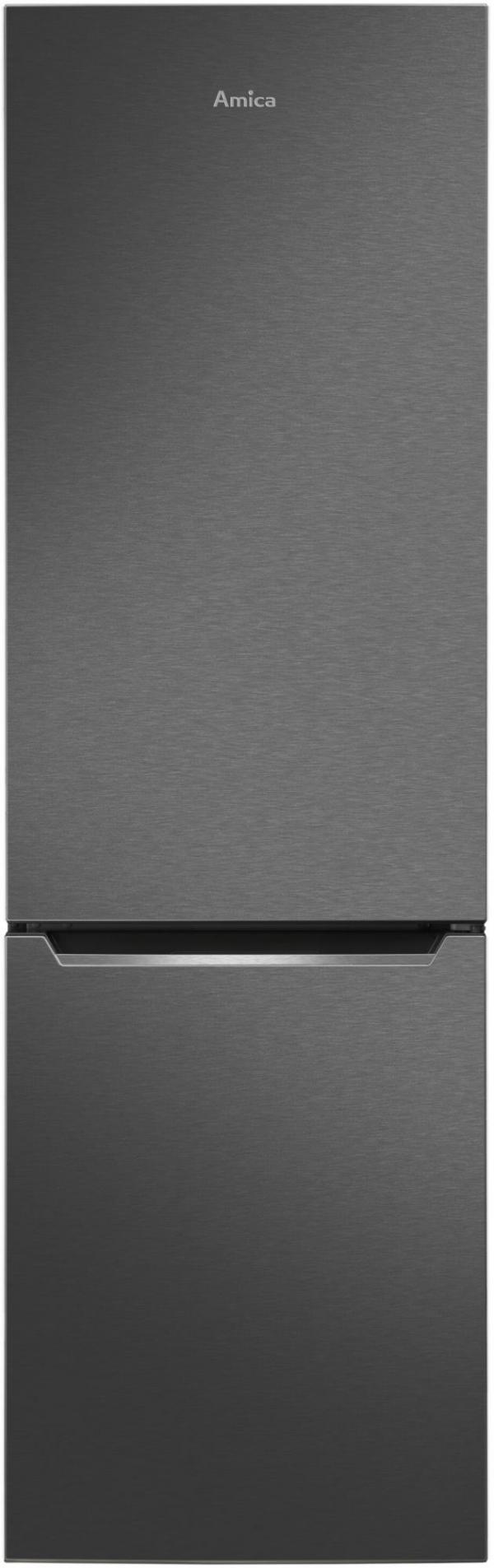Amica KGCN 387 110 S Stand Kühl-Gefrierkombination, 54 cm breit, 170 cm hoch, 231 L, NoFrost, 0°C Freshzone, Air System, Superkühlen, Edelstahloptik schwarz
