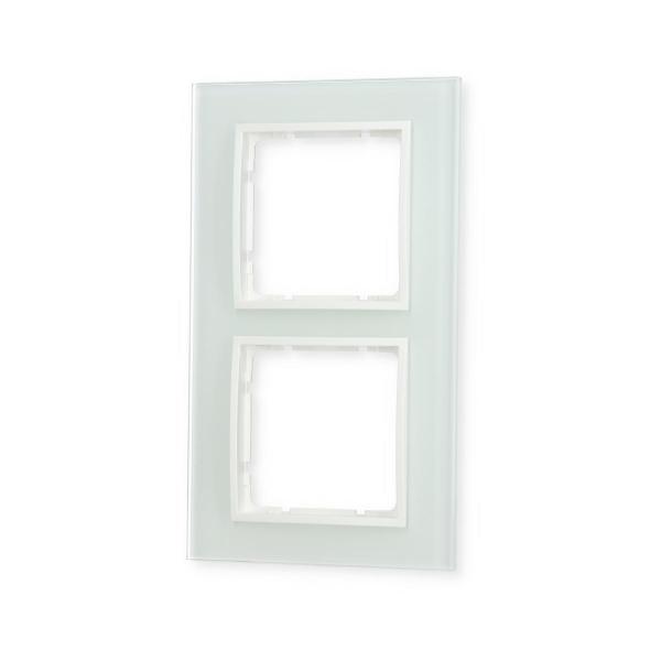 Berker 10126909 Glasrahmen, 2fach, B.7, Glas polarweiß/polarweiß matt