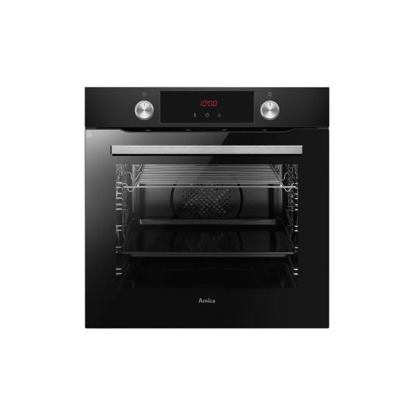 Amica EBPX 945 600 SM EEK: A+ Einbaubackofen, 60cm breit, 77 L, Pyrolyse, Eco-Funktion, 9 Backofenfunktionen, schwarz matt
