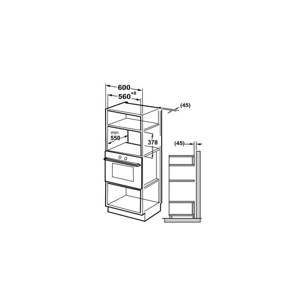 Bomann MWG 3001 H EB Einbau-Mikrowelle, 900/1300/2300 W, 25 L, Heißluft, Timer, edelstahl (630011)