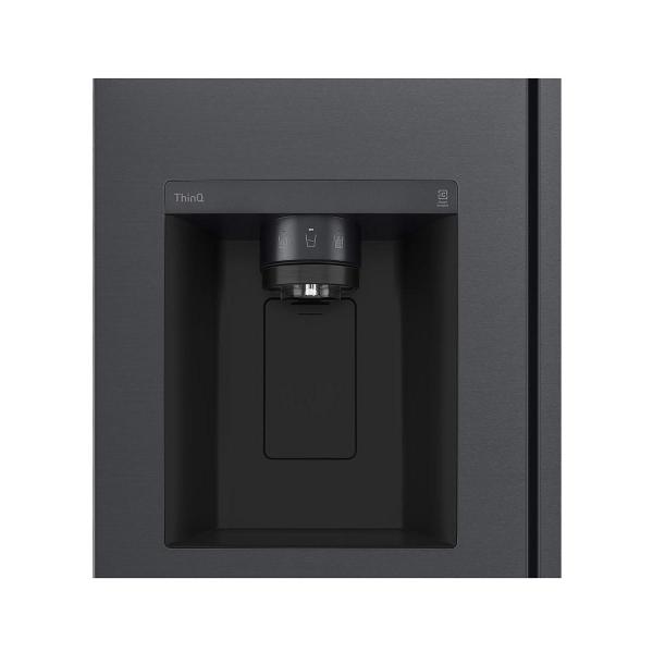 LG GSLV71MCTD Side-by-Side Kombination, 91 cm breit, 635L, NoFrost, Eis-, Crushed Ice- und Wasserspender, Interner Wassertank, DoorCooling+, schwarz matt