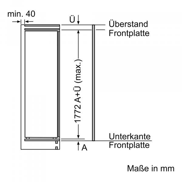 Neff KI1813FE0 N70 Einbaukühlschrank, Nischenhöhe: 177,5 cm, 319 L, Festtürtechnik, FreshSafe2, VarioShelf