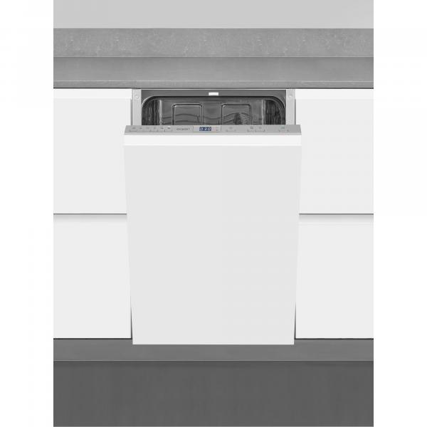 Exquisit EGSP2109-E-030E Vollintegrierter Geschirrspüler, 45 cm breit, 9 Maßgedecke, silber