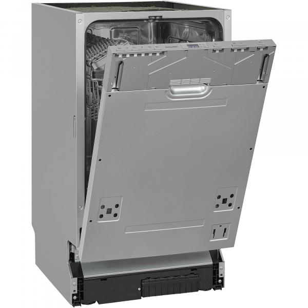 Exquisit EGSP2109-E-030E Vollintegrierter Geschirrspüler, 45 cm breit, 9 Maßgedecke, silber