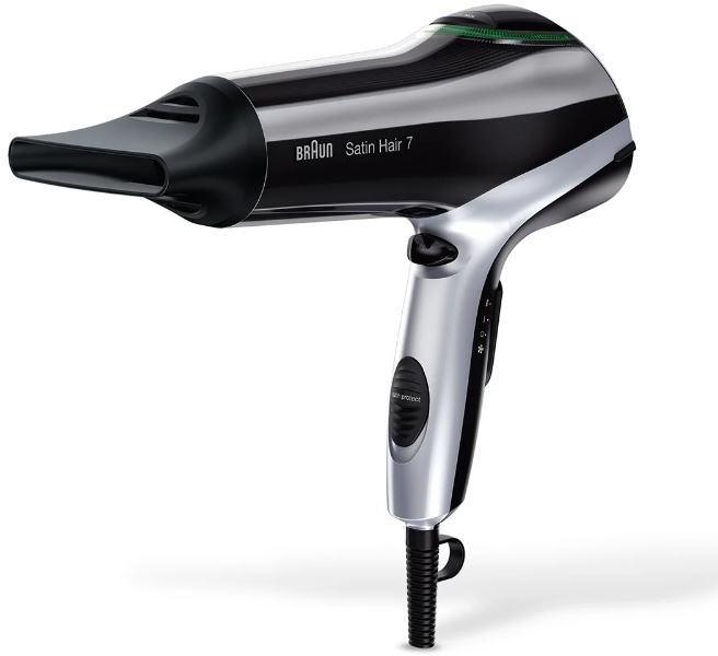 ARDEBO.de Braun Satin Hair 7 HD710 Haartrockner, 2200W, Iontec Technologie, Styling-Düse, schwarz/silber