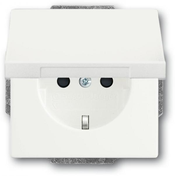 ARDEBO.de Busch-Jaeger 20 EUK-884 SCHUKO Steckdosen-Einsatz mit Klappdeckel, future linear, studioweiß matt (2CKA002018A1494)