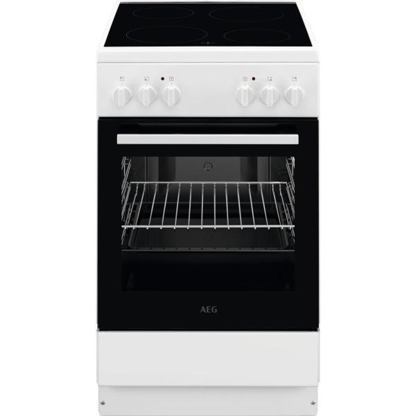 ARDEBO.de AEG CCB50080BW EEK: A Standherd mit Glaskeramikkochfeld, 50 cm breit, 60 L, Leichtreinigungstür, Geschirrwagen, weiß (943005257)