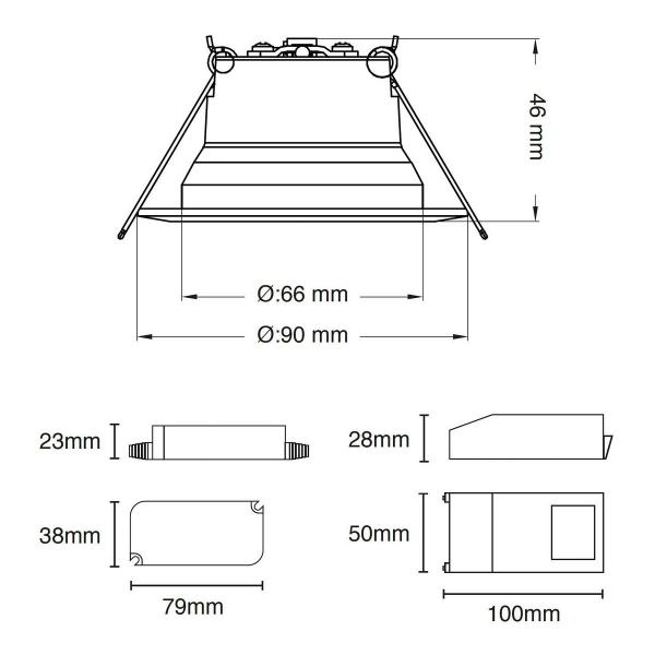 The Light Group Einbauleuchte SLC ONE 360 R68-83 WH 710TED 3000K CRI90 IP44 36°, 8W, 710lm, weiß (SLC1121)