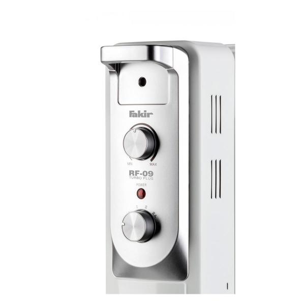 Fakir RF-09 Turbo Plus Ölradiator, 2400W, 4 Heizstufen, perlgrau (8634007)