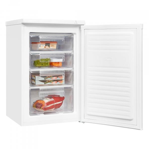 ARDEBO.de Exquisit GS80-040E Stand Gefrierschrank, 55c m breit, 91 L, transparente Schubladen, weiß