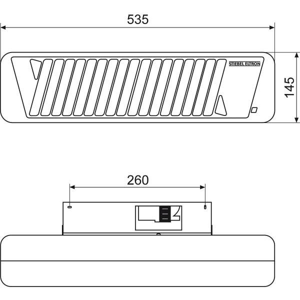 STIEBEL ELTRON IW 120 Infrarot-Heizstrahler, 1,2kW, silber (229339)
