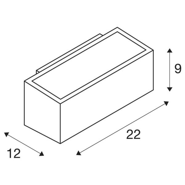 SLV Outdoor Wandleuchte Eckig BOX UP/DOWN, QT-DE12, IP44, 80W, R7s, anthrazit (232485)