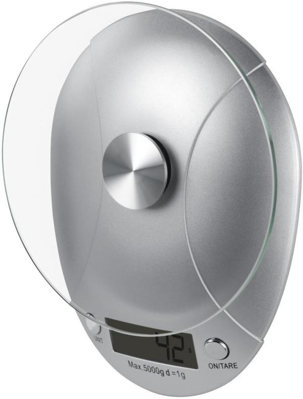 Xavax Milla Digitale Küchenwaage, max. 5kg, Abschaltautomatik, silber