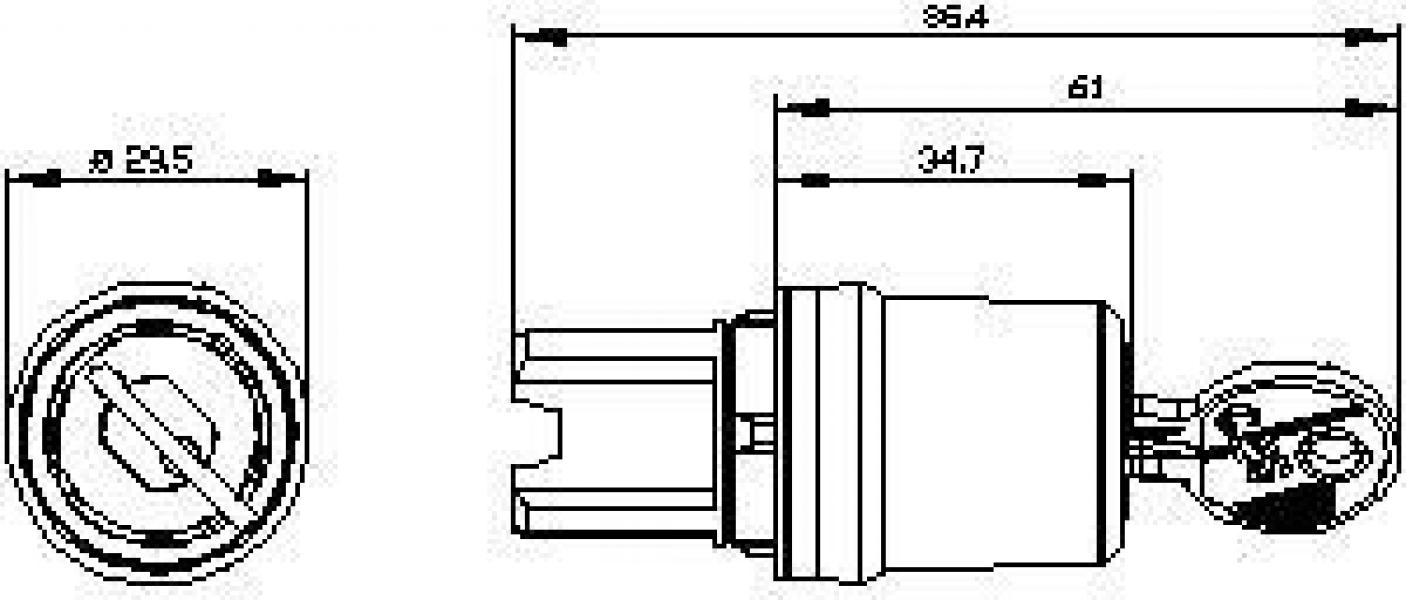 Siemens 3SU1000-5BF11-0AA0 Schlüsselschalter, schwarz (3SU10005BF110AA0)