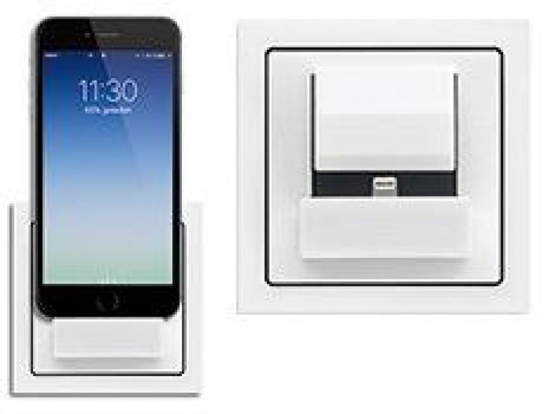 Busch-Jaeger 6480-84 Busch-powerDock Komplettset mit Lightning Anschluss, future linear, studioweiß (2CKA006400A0044)