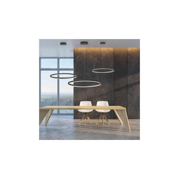 Paul Neuhaus LED Pendelleuchte, rund, anthrazit, Ø 80cm, dimmbar, modern, warmweiß, 52W, 6600lm (2383-13)