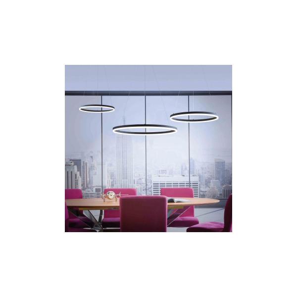 Paul Neuhaus LED Pendelleuchte, rund, anthrazit, Ø 80cm, dimmbar, modern, warmweiß, 52W, 6600lm (2383-13)