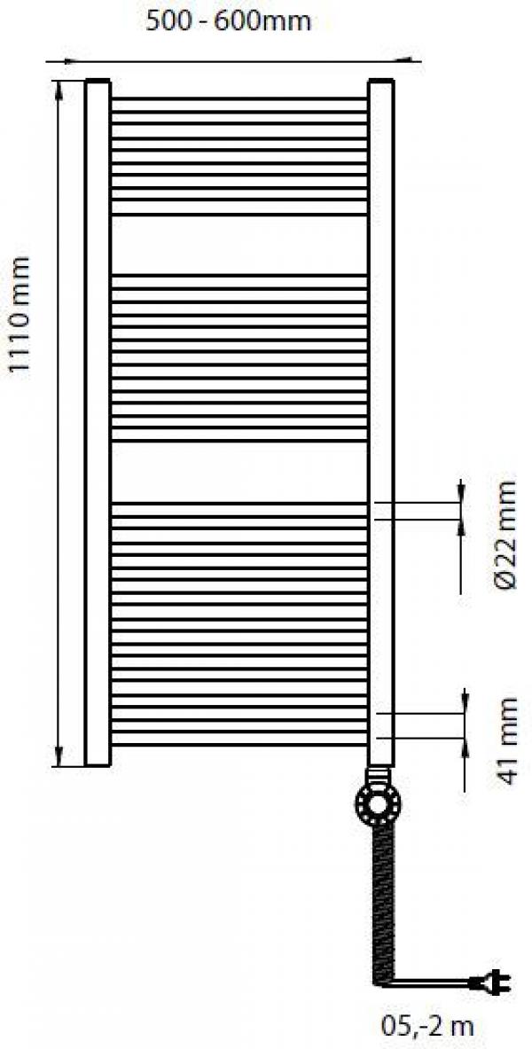 Bosch Heat Radiator 4500 Badheizkörper, 500W, 1100x500x30, weiß (7738335603)
