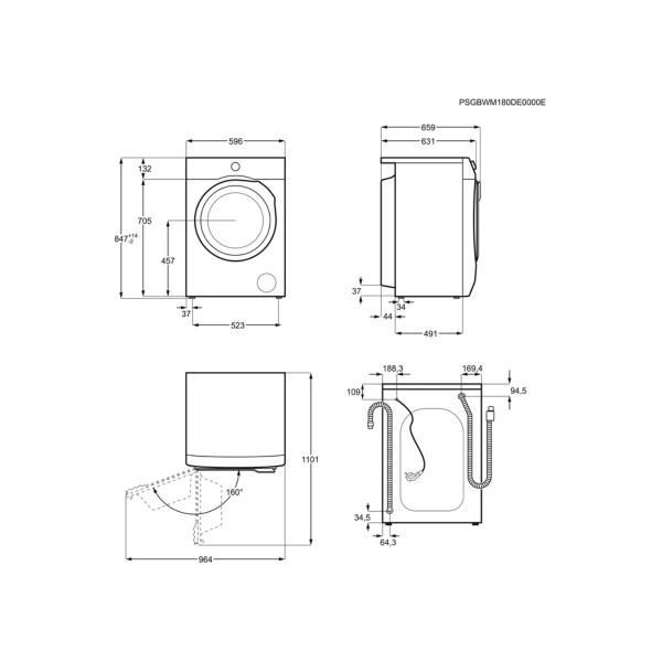 AEG L6FBF40408 10kg Frontalder Waschmaschine, 60 cm breit, 1400 U/Min, Mengenautomatik, ProTex Schontrommel, LED-Display, Kindersicherung, weiß
