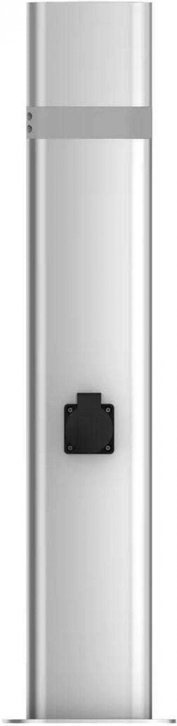 Theben theLeda D B plus S AL LED-Leuchte Poller-Leuchte (lang) Bodenmontage 8,5 Watt, aluminium, Spot, 3000 K, warmweiß, Bewegungsmelder, Steckdose 1020907