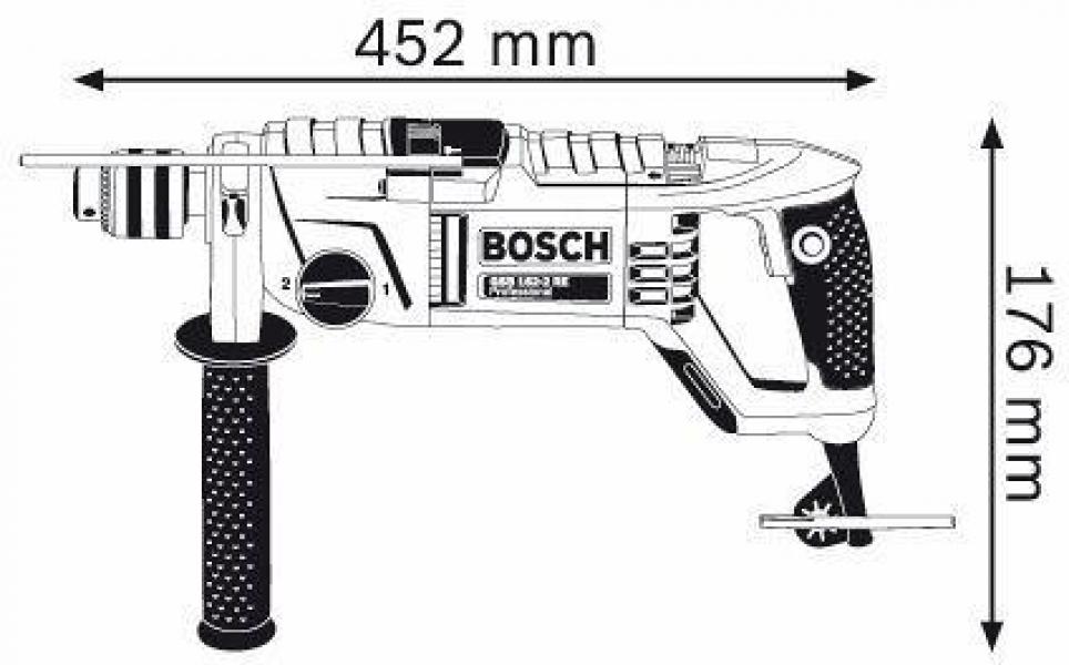 Bosch GSB 162-2 RE Professional Schlagbohrmaschine (060118B000), Zahnkranz-Bohrfutter, 840 W
