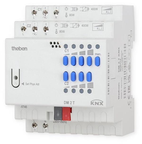 Theben DM 2 T KNX Dimmaktor 2-fach, 400 W, KNX TP 4940270