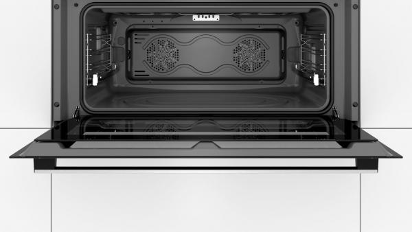 Bosch VBC5580S0 Serie 6 EEK: A+ Einbaubackofen, 90cm breit, 85 L, Kindersicherung, Teleskopauszug, Heißluft, edelstahl
