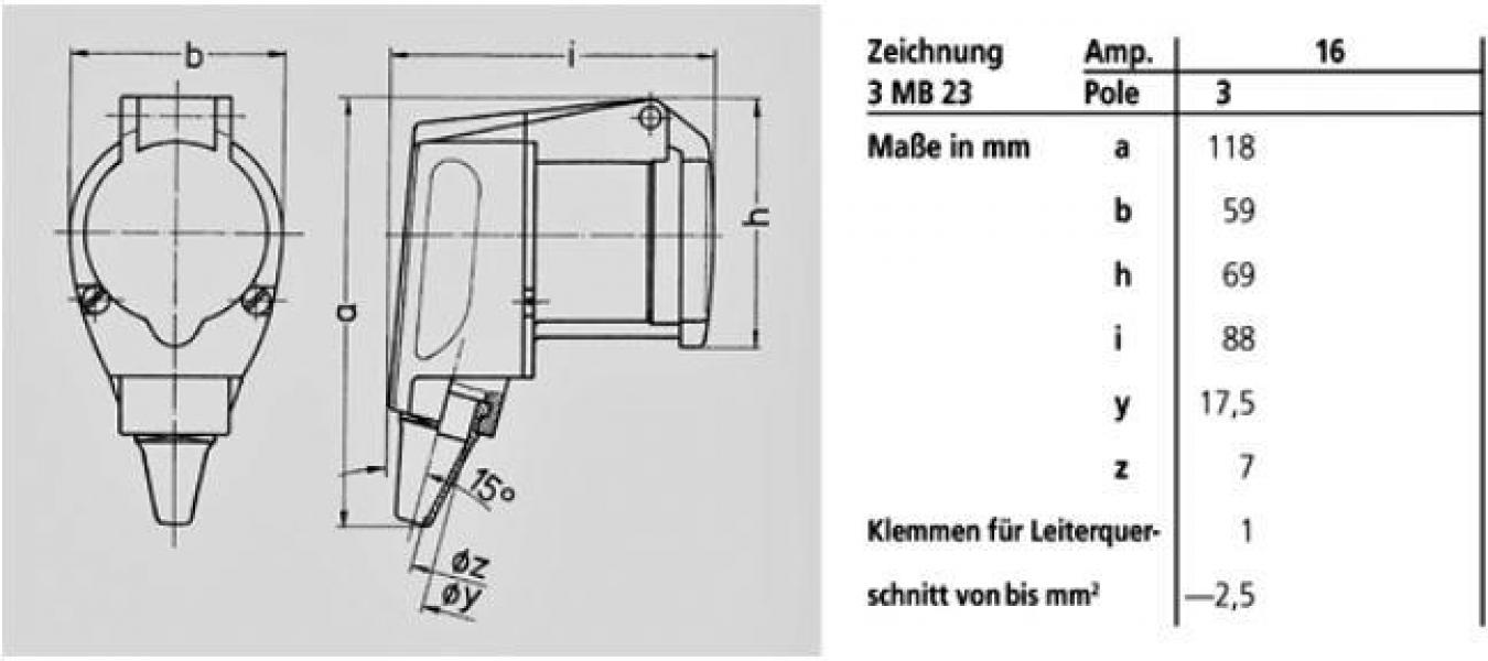 Mennekes (1438) Winkelkupplung