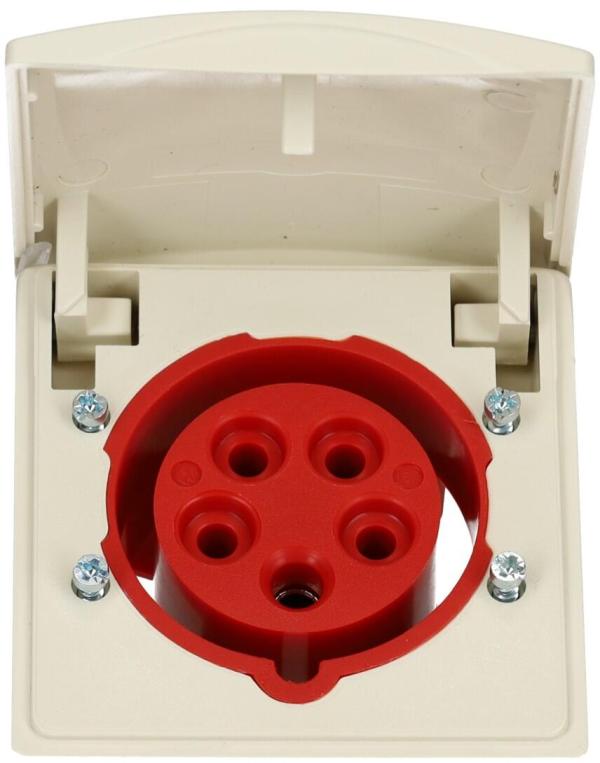 Walther Werke (416) Mondo Unterputzwandsteckdose 16A 5P 6H mit UP-Dose und Putzausgleich in lwei