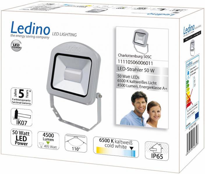 Ledino Charlottenburg 50SC LED-Strahler, 50W, 6500K, silber (11110506006011)