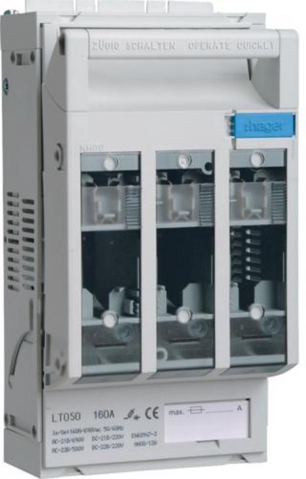 ARDEBO.de Hager LT050 Sicherungslasttrennschalter / Lasttrennschalter, 3-polig NH00 3x160A Hutschiene