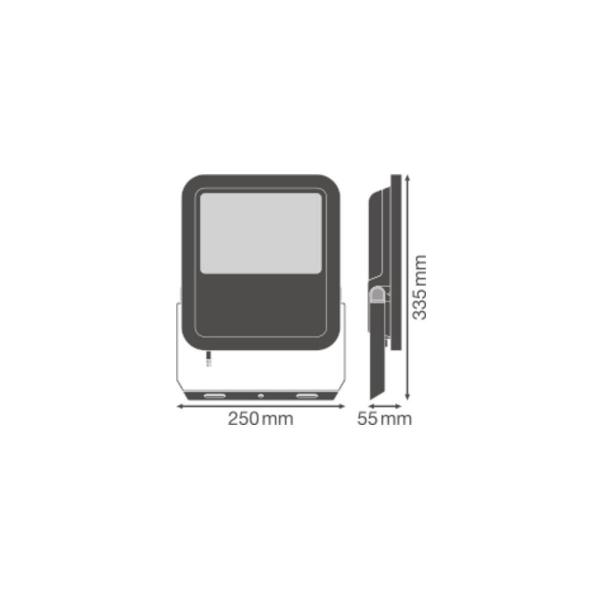 LEDVANCE Scheinwerfer FLOODLIGHT FL PFM 80 W 6500 K SYM 100 BK, 10000lm, schwarz (4058075422544)