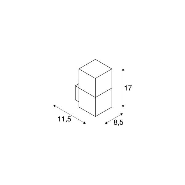 SLV GRAFIT Outdoor Wandleuchte, TC-DSE, IP44, anthrazit, max. 11W (231205)