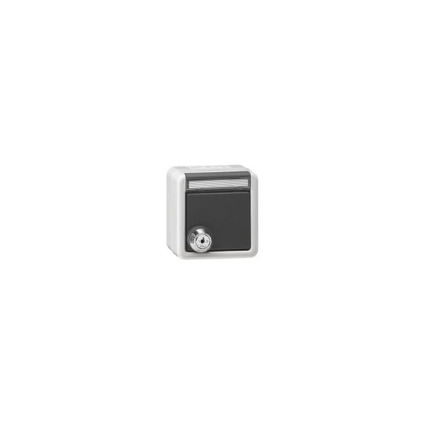 ARDEBO.de Gira 456930 SCHUKO-Steckdose 16 A 250 V~ mit Klappdeckel, Schloss und Beschriftungsfeld mit gleichen Schließungen, Grau