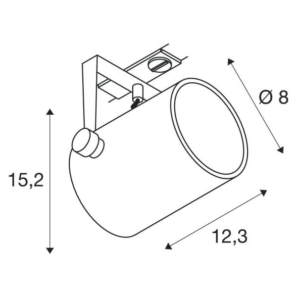 SLV Euro Spot für Hochvolt-Stromschiene 1Phasen, QPAR51, max. 25W, inkl. 1Phasen-Adapter, weiß (143811)