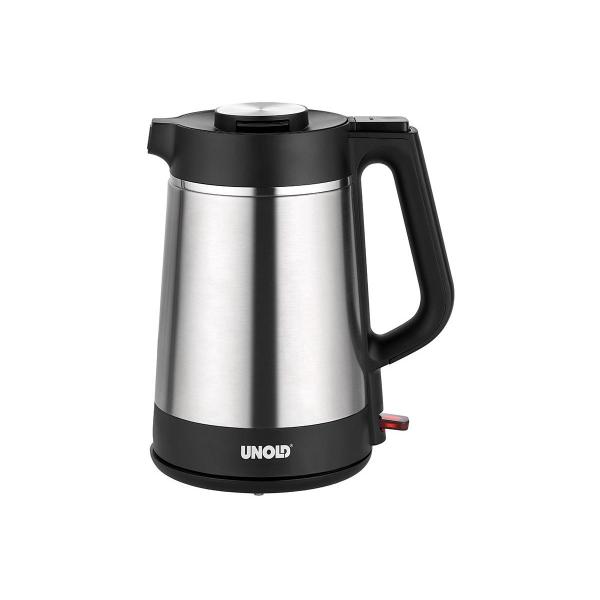 ARDEBO.de Unold 18715 Thermo Blitzkocher, 1850W, 1,5l, Trockengehschutz, Abschaltautomatik, Edelstahl/schwarz