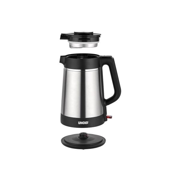 Unold 18715 Thermo Blitzkocher, 1850W, 1,5l, Trockengehschutz, Abschaltautomatik, Edelstahl/schwarz