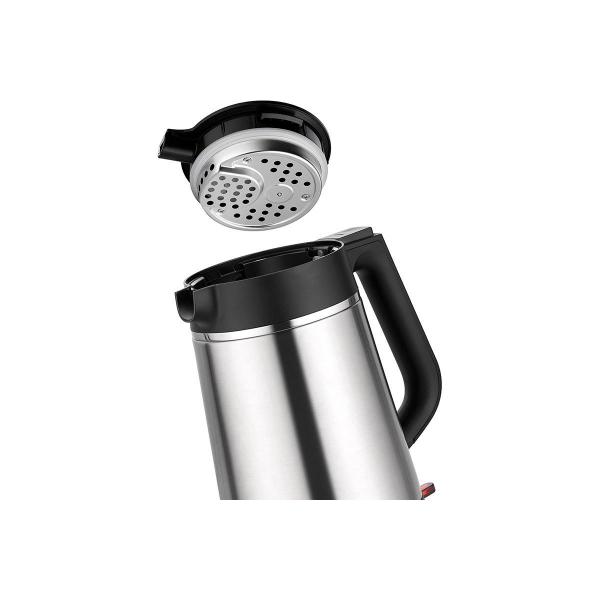 Unold 18715 Thermo Blitzkocher, 1850W, 1,5l, Trockengehschutz, Abschaltautomatik, Edelstahl/schwarz