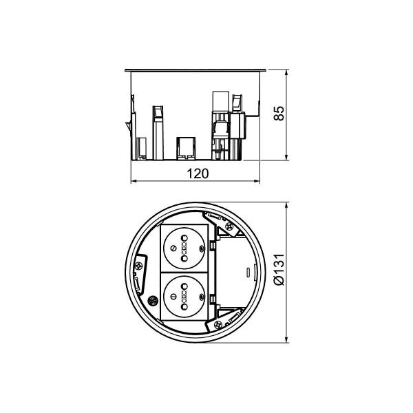 OBO Bettermann MT R2 NF Installationsdose 2-fach (7408834)